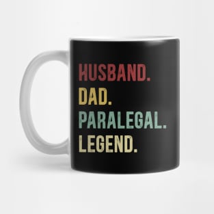 Paralegal Funny Vintage Retro Shirt Husband Dad Paralegal Legend Mug